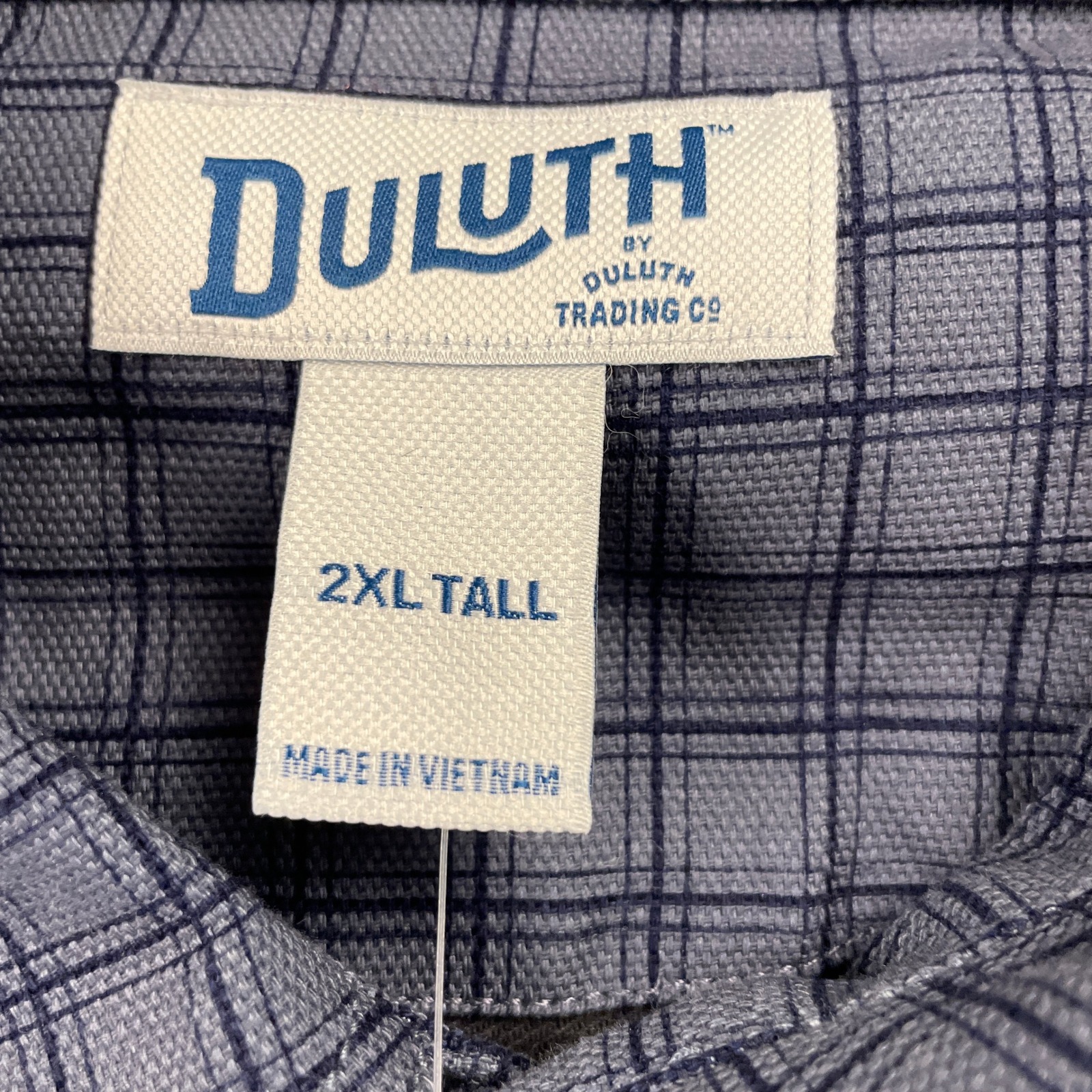 Duluth Trading Co Fire Hose Flannel Lined Shirt Shacket 2xl Tall Blue Grey Grid — image 6 of 8